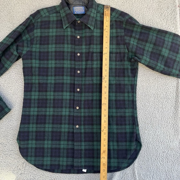 Vintage Pendleton Board Shirt Blackwatch Blue Green Plaid‎ Size L Long Sleeve - Picture 8 of 10